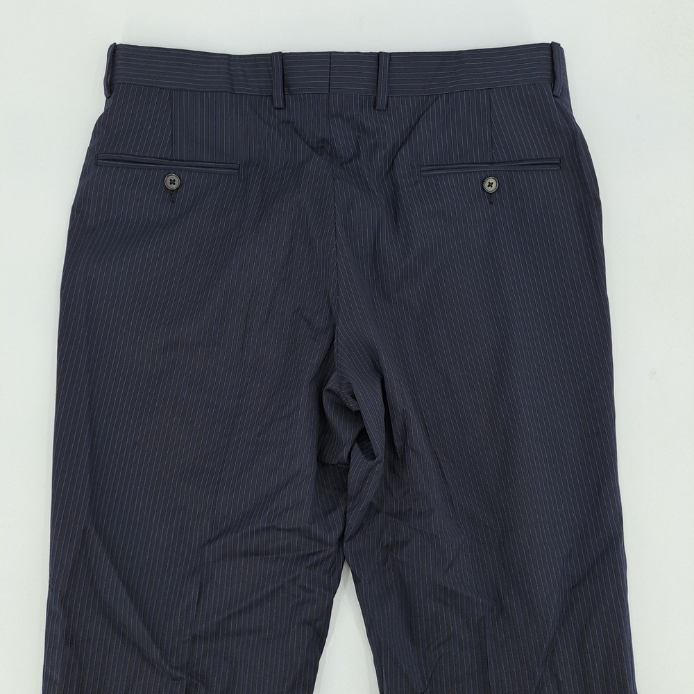 Ted Baker Endurance Dress Pants Mens 35R 100% Wool Navy Blue Pinstripe Jim CT - Picture 9 of 12